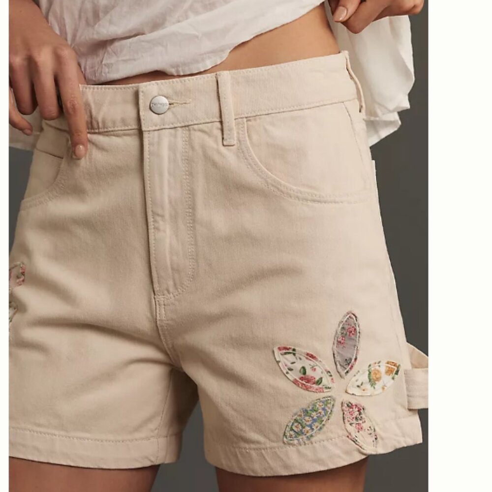Brand New Driftwood Floral Patchwork Carpenter Shorts